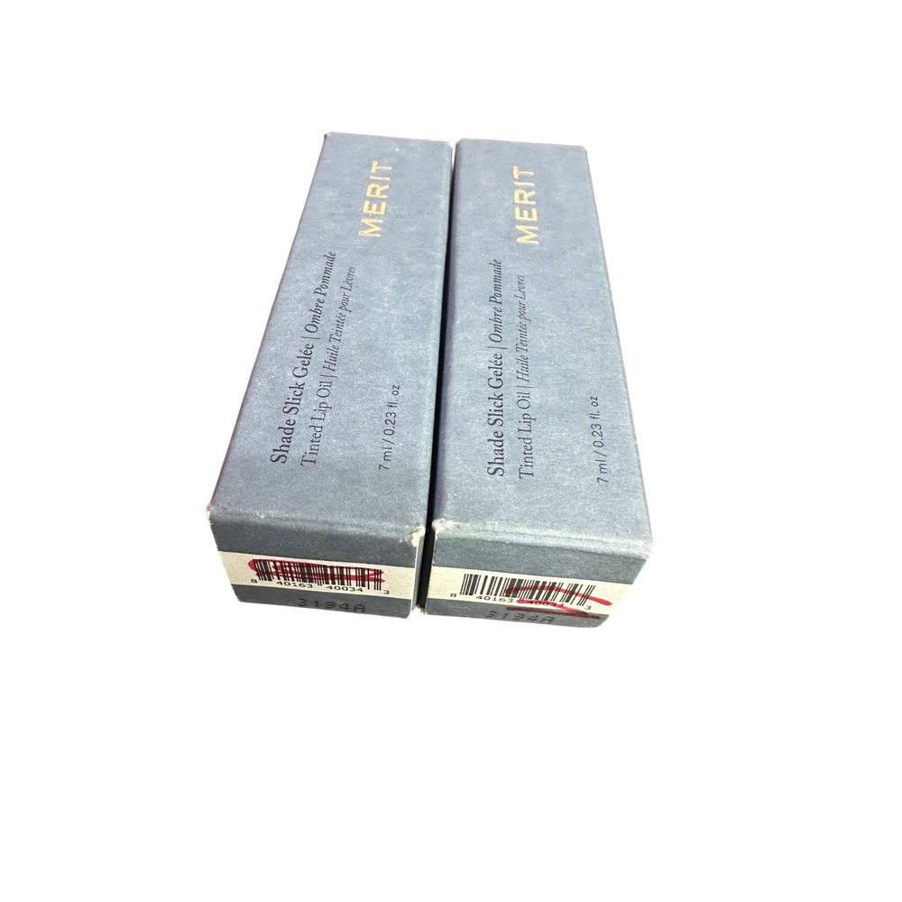 NEW MERIT 2x Shade Slick Tinted Lip Oil Les Deux Hydrating Sheer 7ml 0.23 oz - Picture 3 of 5